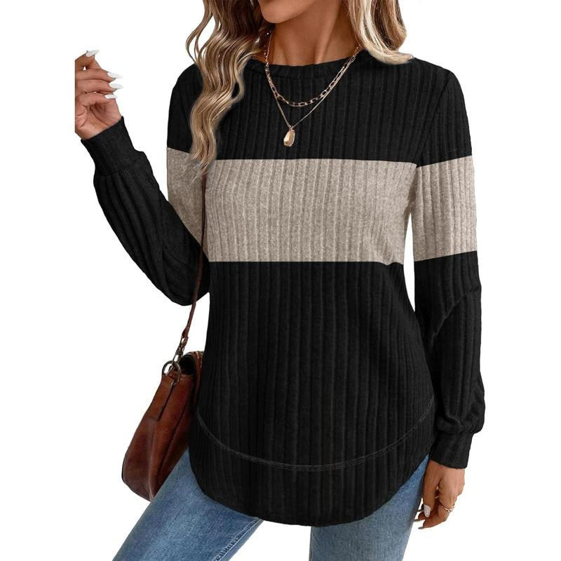 WIHOLL Women’s Curved Hem Tunic – Versatile Long Sleeve Top for Fall Fashion