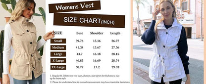 Elevate Your Style with the Chic & Versatile Imily Bela Women’s Military Utility Vest Featuring a Drawstring Waist
