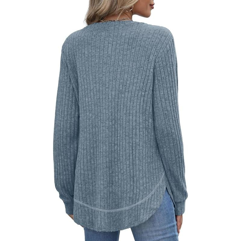 WIHOLL Women’s Curved Hem Tunic – Versatile Long Sleeve Top for Fall Fashion