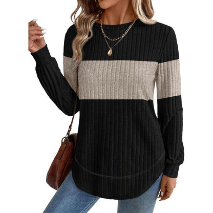 WIHOLL Women’s Curved Hem Tunic – Versatile Long Sleeve Top for Fall Fashion