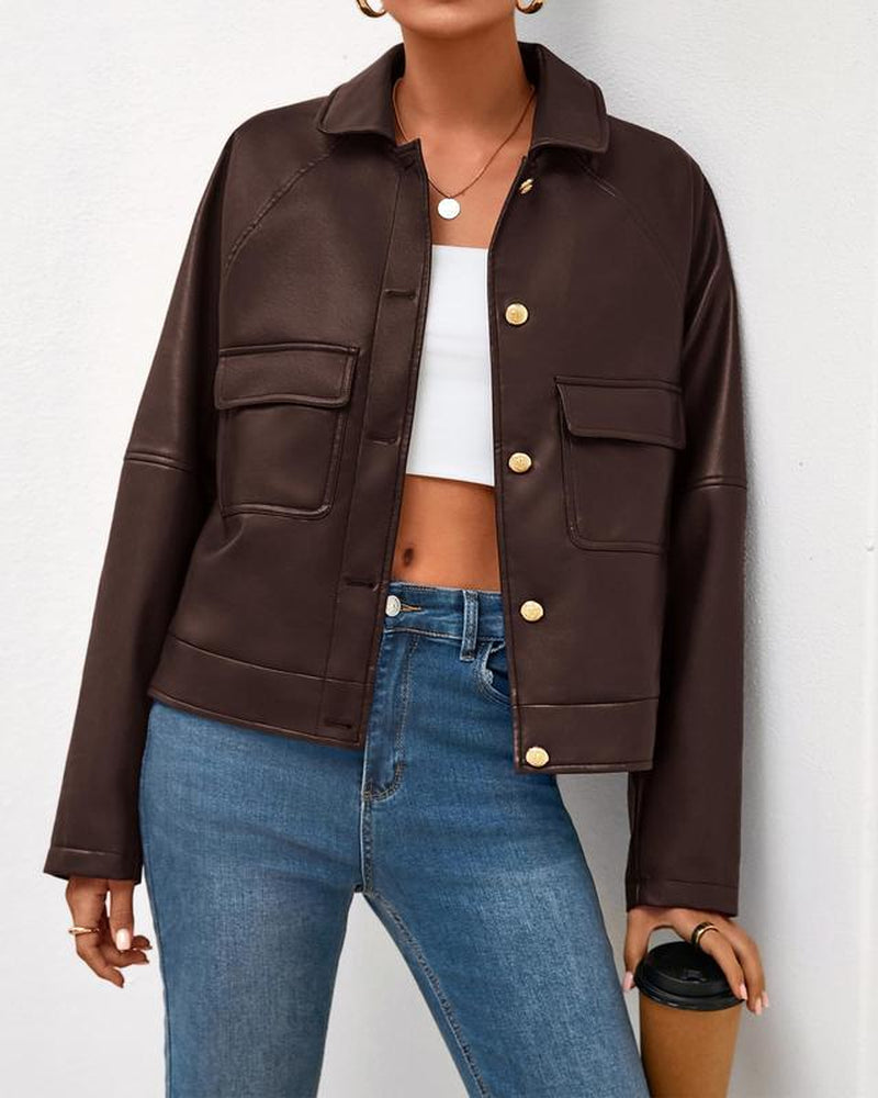 Elevate Your Fall Wardrobe with the Chic BTFBM Faux Leather Motorcycle Jacket for Women