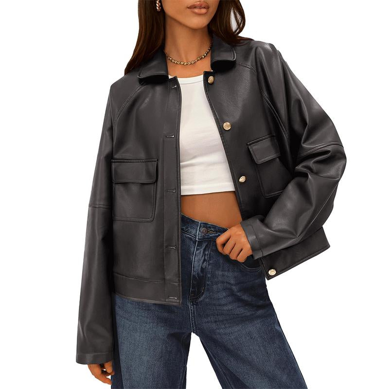 Elevate Your Fall Wardrobe with the Chic BTFBM Faux Leather Motorcycle Jacket for Women