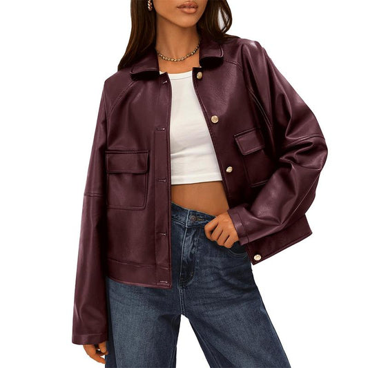 Elevate Your Fall Wardrobe with the Chic BTFBM Faux Leather Motorcycle Jacket for Women