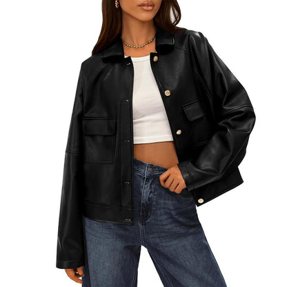 Elevate Your Fall Wardrobe with the Chic BTFBM Faux Leather Motorcycle Jacket for Women
