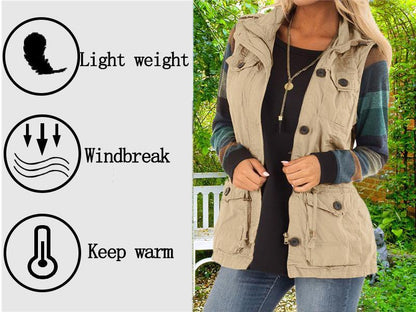 Elevate Your Style with the Chic & Versatile Imily Bela Women’s Military Utility Vest Featuring a Drawstring Waist