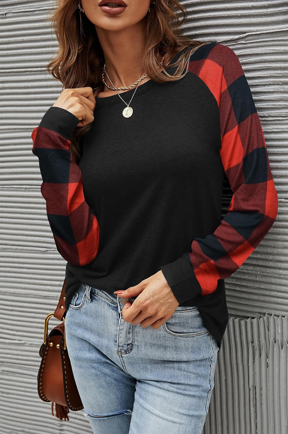 Women's Long Sleeve Crew Neck Casual Tunics - Trendy Loose Fit Tops