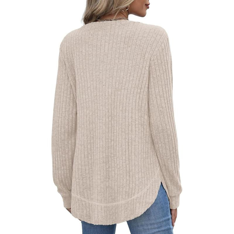 WIHOLL Women’s Curved Hem Tunic – Versatile Long Sleeve Top for Fall Fashion