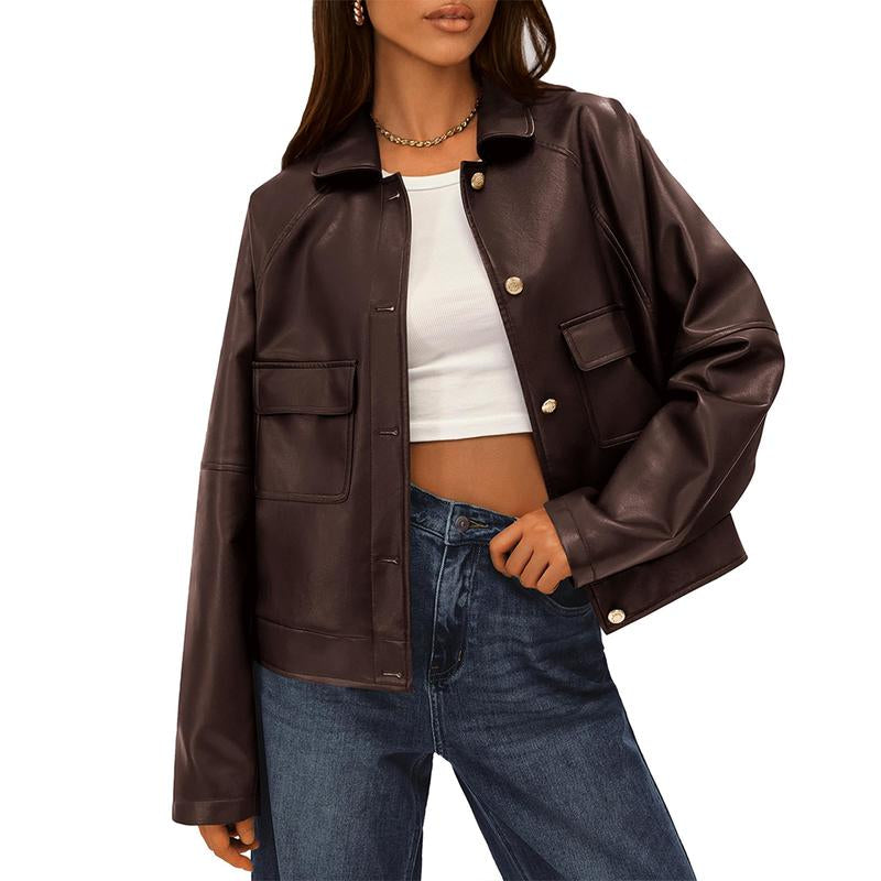 Elevate Your Fall Wardrobe with the Chic BTFBM Faux Leather Motorcycle Jacket for Women