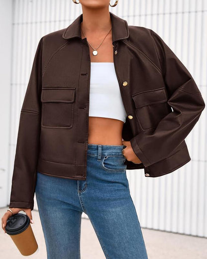 Elevate Your Fall Wardrobe with the Chic BTFBM Faux Leather Motorcycle Jacket for Women