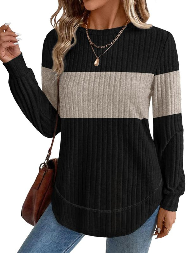 WIHOLL Women’s Curved Hem Tunic – Versatile Long Sleeve Top for Fall Fashion